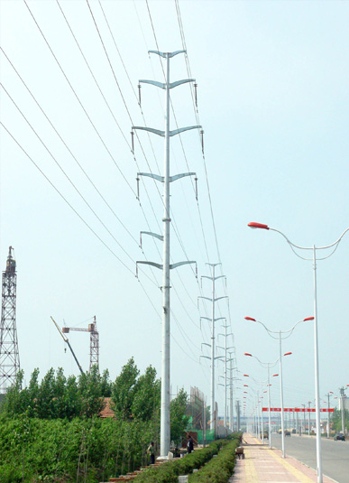 Linha de transmissão de energia pólo de aço elétrica