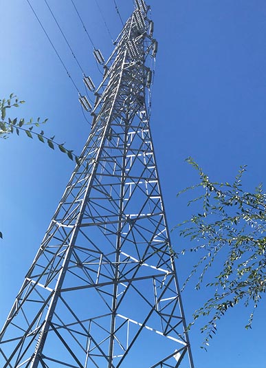 Transmissão Ângulo torre de aço com único circuito