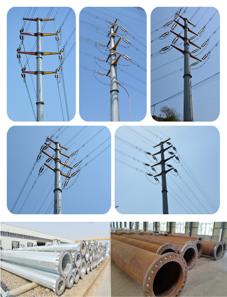 مزدوج الدائرة 35KV 380kV Q235 خط نقل الصلب برج القطب