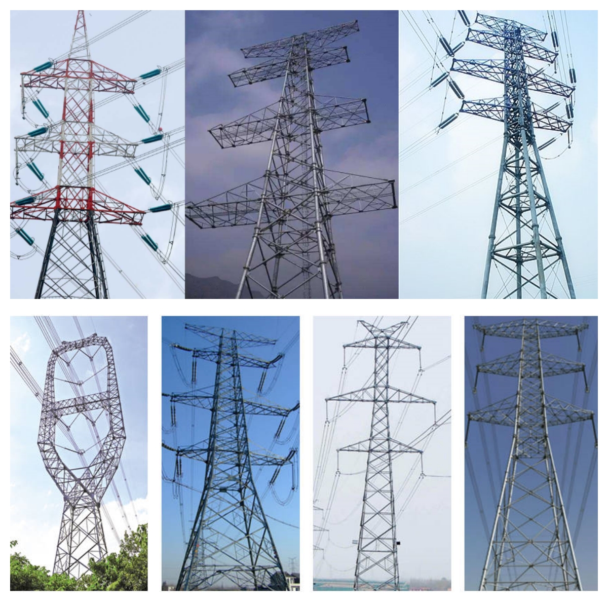4-Torre de acero de líneas de transposición eléctrica angular con patas ...